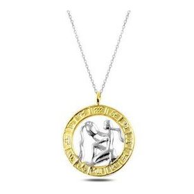 Gumush T4932 gümüş Gold Kova Burcu Kolye