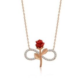 Gumush T4943 Rose Sonsuz Gül Kadın Gümüş Kolye