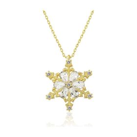 Gumush T4971 Gold Kar Tanesi Kadın Gümüş Kolye