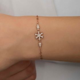 Gumush T4972 PB Rose Kar Tanesi Kadın Gümüş Bileklik