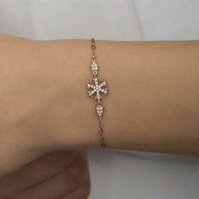 Gumush T4972 PB Rose Kar Tanesi Kadın Gümüş Bileklik