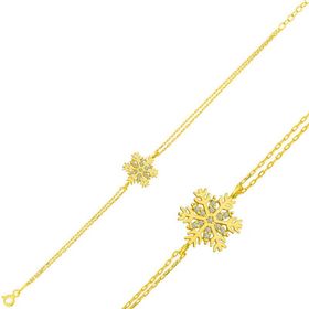 Gumush T4973 PB Gold Kar Tanesi Kadın Gümüş Bileklik