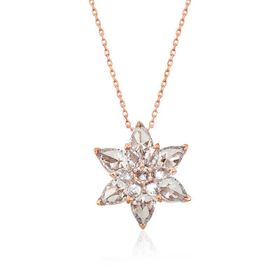 Gumush T5016 Gümüş Rose Beyaz Lotus Çiçeği Kolye