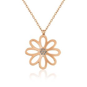 Gumush T5115 PB Rose Çiçek Kadın Gümüş Kolye