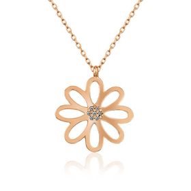 Gumush T5115 PB Rose Çiçek Kadın Gümüş Kolye