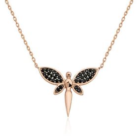 Gumush T5131 Rose Siyah Yusufçuk Kadın Gümüş Kolye
