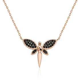 Gumush T5131 Rose Siyah Yusufçuk Kadın Gümüş Kolye