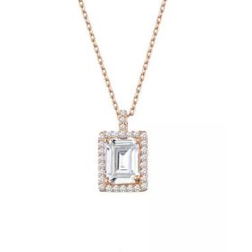 Gumush T5154 PB Rose Baget Taşlı Yıldız Gümüş Kolye