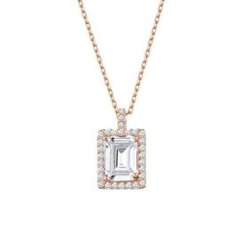 Gumush T5154 PB Rose Baget Taşlı Yıldız Gümüş Kolye