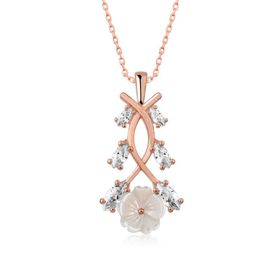 Gumush T5208 Gümüş Rose Bahar Çiçeği Kolye