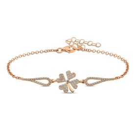 Gumush T5244 PB Rose Yonca Gümüş Bileklik