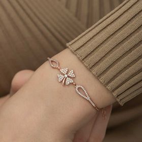 Gumush T5244 PB Rose Yonca Gümüş Bileklik