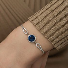 Gumush T5251 PB Safir Gümüş Bileklik