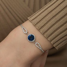 Gumush T5251 PB Safir Gümüş Bileklik