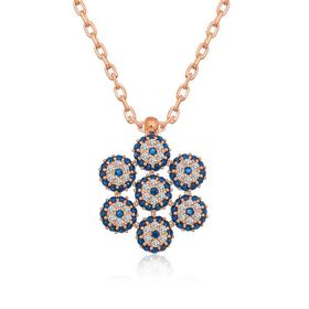 Gumush T5262 Gümüş Rose Çiçek Model Nazar Kolye