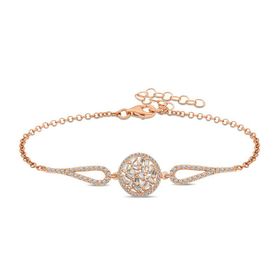 Gumush T5273 PB Rose Baget Taşlı Gümüş Bileklik