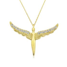 Gumush T5321 Gold Kanatlı Melek Kadın Gümüş Kolye
