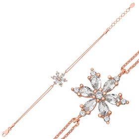 Gumush T5348 PB Beyaz Lotus Çiçeği Gümüş Bileklik