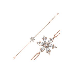 Gumush T5348 PB Beyaz Lotus Çiçeği Gümüş Bileklik