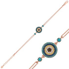 Gumush T5460 PB Rose Nazar Bayan Gümüş Bileklik