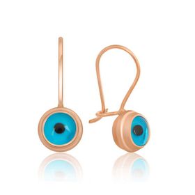 Gumush T5485 PB Göz Sallantılı Rose Nazar Gümüş Küpe