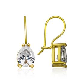 Gumush T5691 PB ​Gold Sallantılı Damla Gümüş Küpe