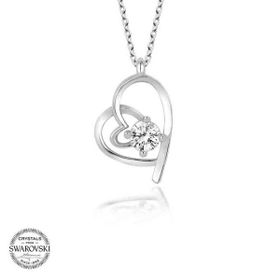 Gumush T5710 Swarovski Taşlı Kalp Kadın Gümüş Kolye