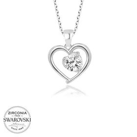 Gumush T5712 Swarovski Taşlı Kalp Kadın Gümüş Kolye