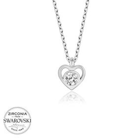 Gumush T5733 Swarovski Taşlı Kalp Gümüş Kadın Kolye
