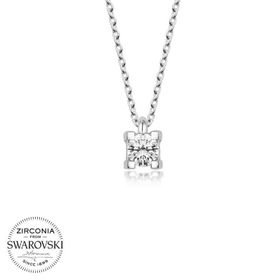 Gumush T5734 Swarovski Taşlı Tektaş Gümüş Kadın Kolye