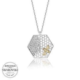 Gumush T5736 Swarovski Taşlı Arı Gümüş Kadın Kolye