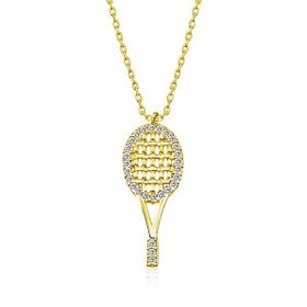 Gumush T5737 Gold Tenis Raketi Bayan Gümüş Kolye