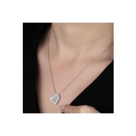 Gumush T5740 Swarovski Taşlı Kalp Gümüş Kadın Kolye