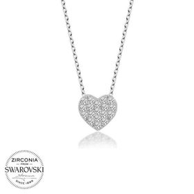 Gumush T5766 Swarovski Taşlı Kalp Gümüş Kadın Kolye