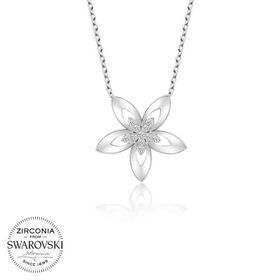 Gumush T5774 Swarovski Taşlı Çiçek Gümüş Kadın Kolye