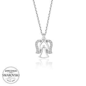 Gumush T5783 PB Swarovski Taşlı Melek Gümüş Kolye