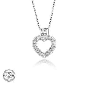 Gumush T5787 PB Swarovski Taşlı Kalp Gümüş Kolye