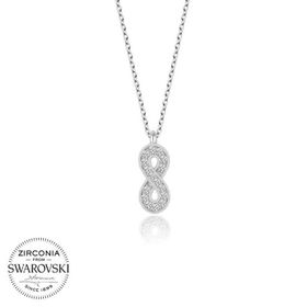 Gumush T5788 PB Swarovski Taşlı Sonsuzluk Gümüş Kolye