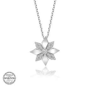 Gumush T5795 Swarovski Taşlı Çiçek Gümüş Kadın Kolye