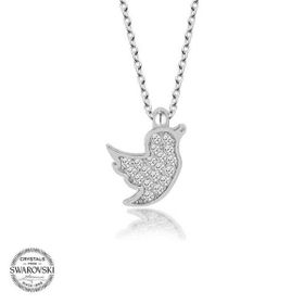 Gumush T5803CN Swarovski Taşlı Kuş Kadın Gümüş Kolye