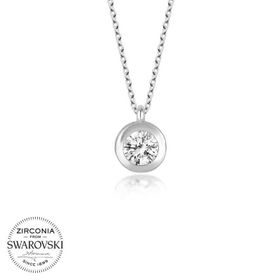 Gumush T5847 Swarovski Taşlı Tektaş Gümüş Kadın Kolye