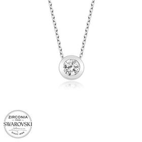 Gumush T5848 Swarovski Taşlı Tektaş Gümüş Kadın Kolye