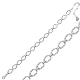 Gumush T5870 PB Oval Taşlı Gümüş Bayan Bileklik