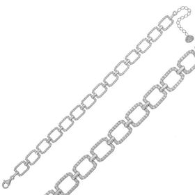 Gumush T5876 PB Kare Taşlı Gümüş Bayan Bileklik