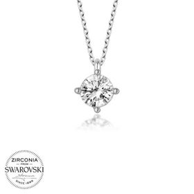 Gumush T5882 Swarovski Taşlı Tektaş Gümüş Kadın Kolye