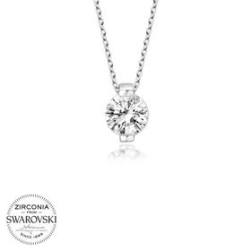 Gumush T5883 Swarovski Taşlı Tektaş Gümüş Kadın Kolye