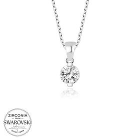 Gumush T5886 Swarovski Taşlı Tektaş Gümüş Kadın Kolye