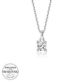 Gumush T5892 Swarovski Taşlı Tektaş Bayan Gümüş Kolye