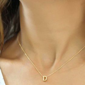 Gumush T5901 Gold 3 Boyutlu D Harf Gümüş Kadın Kolye