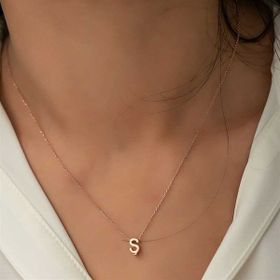 Gumush T5929 Rose 3 Boyutlu Ş Harf Gümüş Bayan Kolye